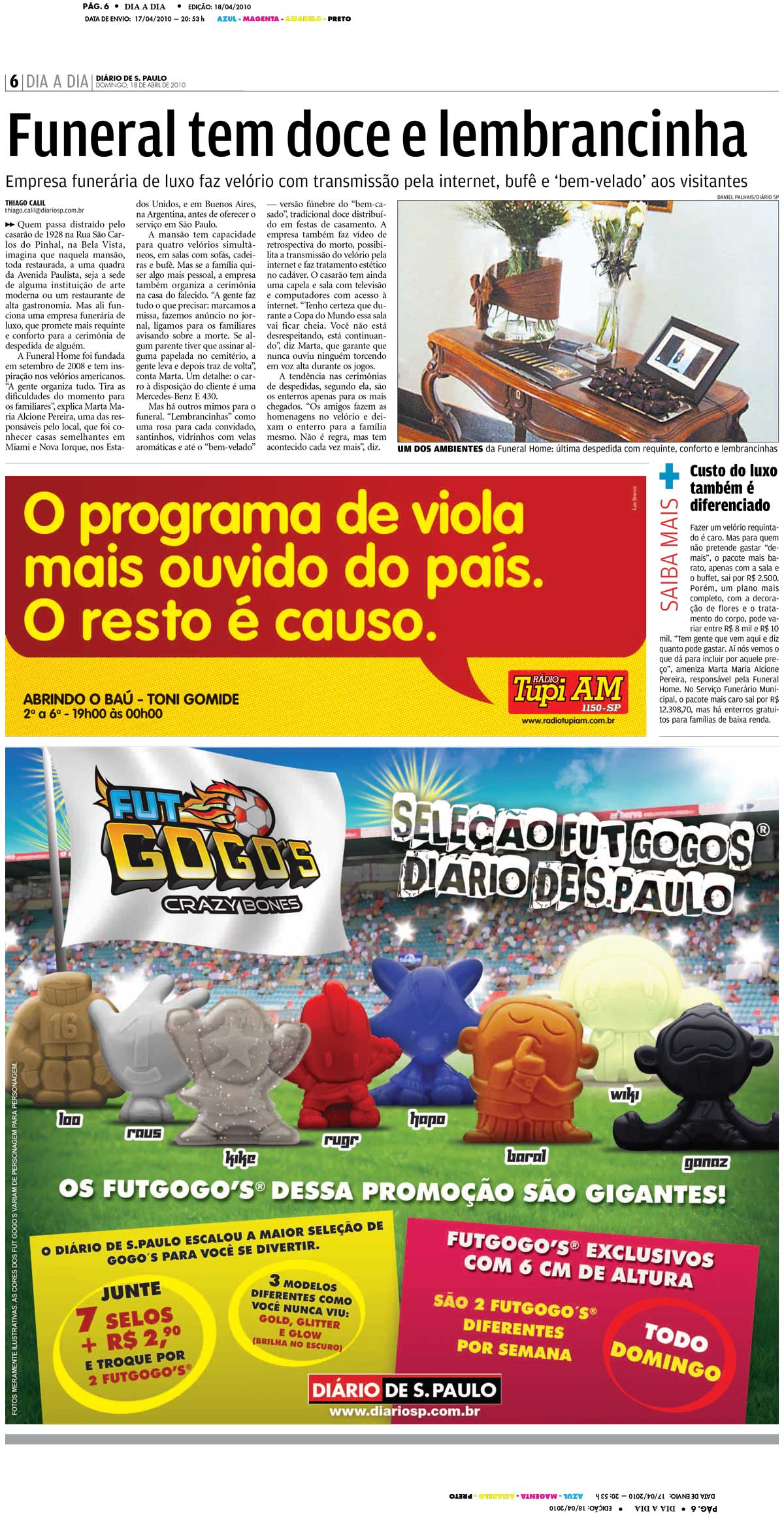 Dirio de So Paulo - Funeral tem Doce e Lembrancinha